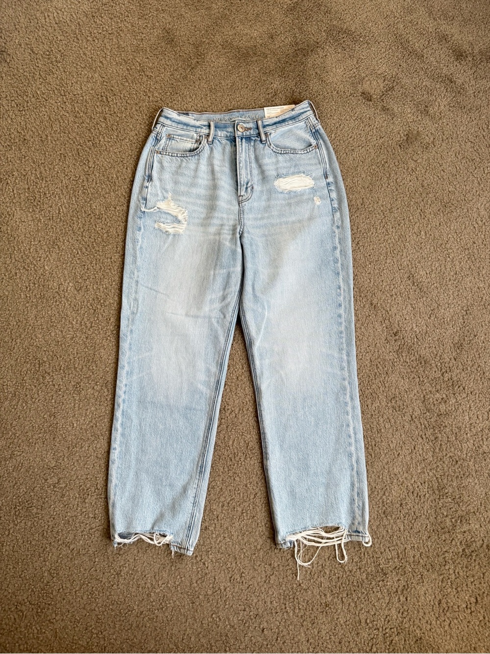 American Eagle Outfitters Light Blue Distressed Ankle Jeans
